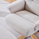 Upholstered Heated Massage 360° Swivel Accent Chair With Ottoman by HouseOfZazla