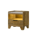 Garcia - Nightstand With LED And USB Port - Light Brown by HouseOfZazla