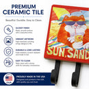 Orange Tabby at the beach Leash or Key Holder Wall Hooks, Coat Rack Wall Mount, for Hanging Keys, Towels, Aprons, Leashes