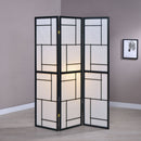 Reese - 3 Panel Room Divider Folding Shoji Screen With Accents - Beige / White