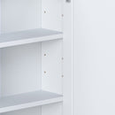 Bathroom Wall Storage Cabinet With Mirror And Adjustable Shelf, 6 Open Shelves