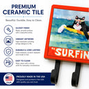 Black and white Cat Surfin Bird Leash or Key Holder Wall Hooks, Coat Rack Wall Mount, for Hanging Keys, Towels, Aprons, Leashes