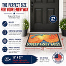 Fish - Kissing Fish Doormat Indoor Outdoor 18H X 27W Front Door Mat Rugs for Entryway, Non Slip Washable