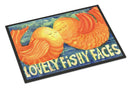 Fish - Kissing Fish Doormat Indoor Outdoor 18H X 27W Front Door Mat Rugs for Entryway, Non Slip Washable