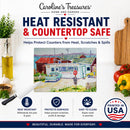 Seafood Shack for fresh shrimp Cutting Board Tempered Glass Kitchen Cutting Surface, Heat Resistant Chopping, Non-Slip Feet, Food Prep & Serving