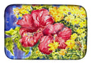 Flower - Hibiscus Dish Drying Mat Absorbent Dish Drying Mat Pad for Kitchen Counter Dish Drainer Mat for Countertop, 14 x 21", Multicolor