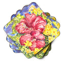 Flower - Hibiscus Foam Coasters Set of 4 Cup Coasters for Indoor Outdoor, Tabletop Protection, Anti Slip, Mouse pad Material