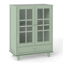 Buffet Cabinet with Glass Doors and Adjustable Shelves