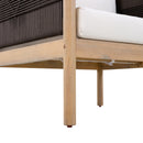 Outdoor Acacia Wood Club Chair with Diamond Rope Weave & Cushions, Light Teak