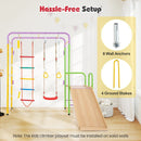 Metal Indoor Jungle Gym 8-in-1 Climbing Playset with Monkey Bars-Multicolor by LJGDeals