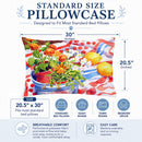 Flowers with a side of lemons Standard Pillowcase Lightweight Super Soft Easy Care Decorative Artwork Pillowcase, Standard