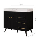 36" Freestanding Bathroom Vanity with Ceramic Sink and Faux Marble Top by HouseOfZazla