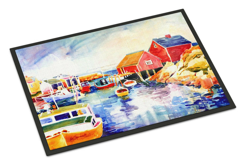Boats at Harbour with a view Doormat - 18x27 Decorative Floor Mat – Indoor/Outdoor Rug with Artistic Flair Doormat