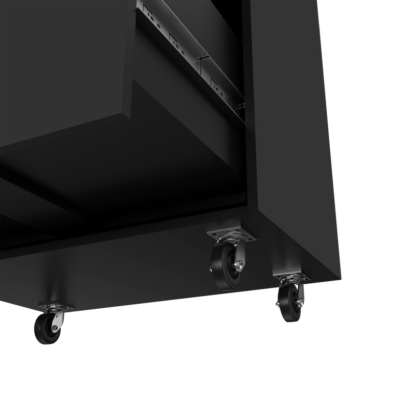 3 Drawers Storage Cabinet with Casters Lions Office, Black Wengue Finish