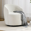 Fabric Swivel Accent Armchair Barrel Chair With Powder Coating Metal Ring by HouseOfZazla