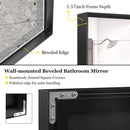 Rectangular Bathroom Mirror Square Angle Metal Frame Wall Mounted Hanging Plates Wall Mount Mirror For Bathroom (Horizontal & Vertical) by HouseOfZazla