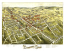 Vintage Map of Danbury, Connecticut 1875