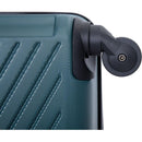 3 Piece Luggage Sets ABS Lightweight Suitcase with Two Hooks, Spinner Wheels, TSA Lock, (20/24/28), DARK GREEN