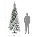 HOMCOM 9' Unlit Snow Flocked Pine Artificial Christmas Tree