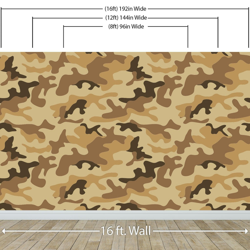 Desert Brown Military Camo Camouflage Wall Mural