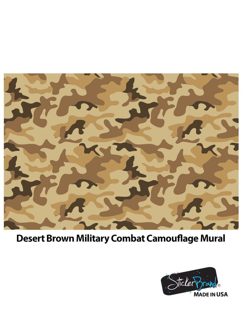 Desert Brown Military Camo Camouflage Wall Mural