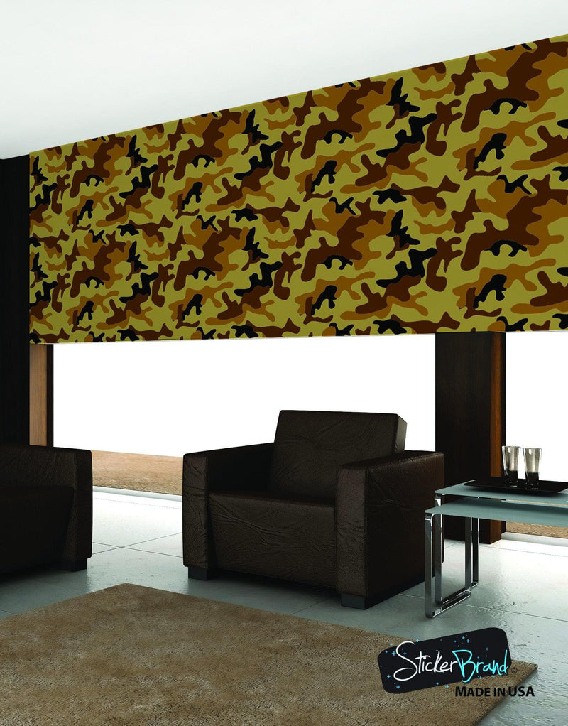 Desert Brown Military Camo Camouflage Wall Mural