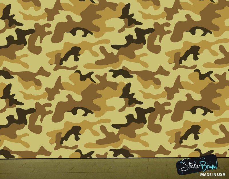 Desert Brown Military Camo Camouflage Wall Mural