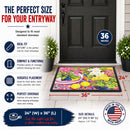 Flower - Primroses Doormat Indoor Outdoor 24H X 36W Front Door Mat Rugs for Entryway, Non Slip Washable Low Pile,
