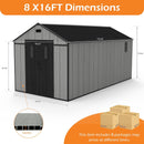 8x16ft Resin Outdoor Storage Shed