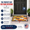 Golf Clubs Golfer Doormat Indoor Outdoor 24H X 36W Front Door Mat Rugs for Entryway, Non Slip Washable Low Pile,