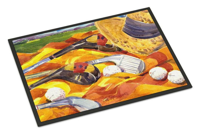 Golf Clubs Golfer Indoor or Outdoor Mat 18x27 Doormat