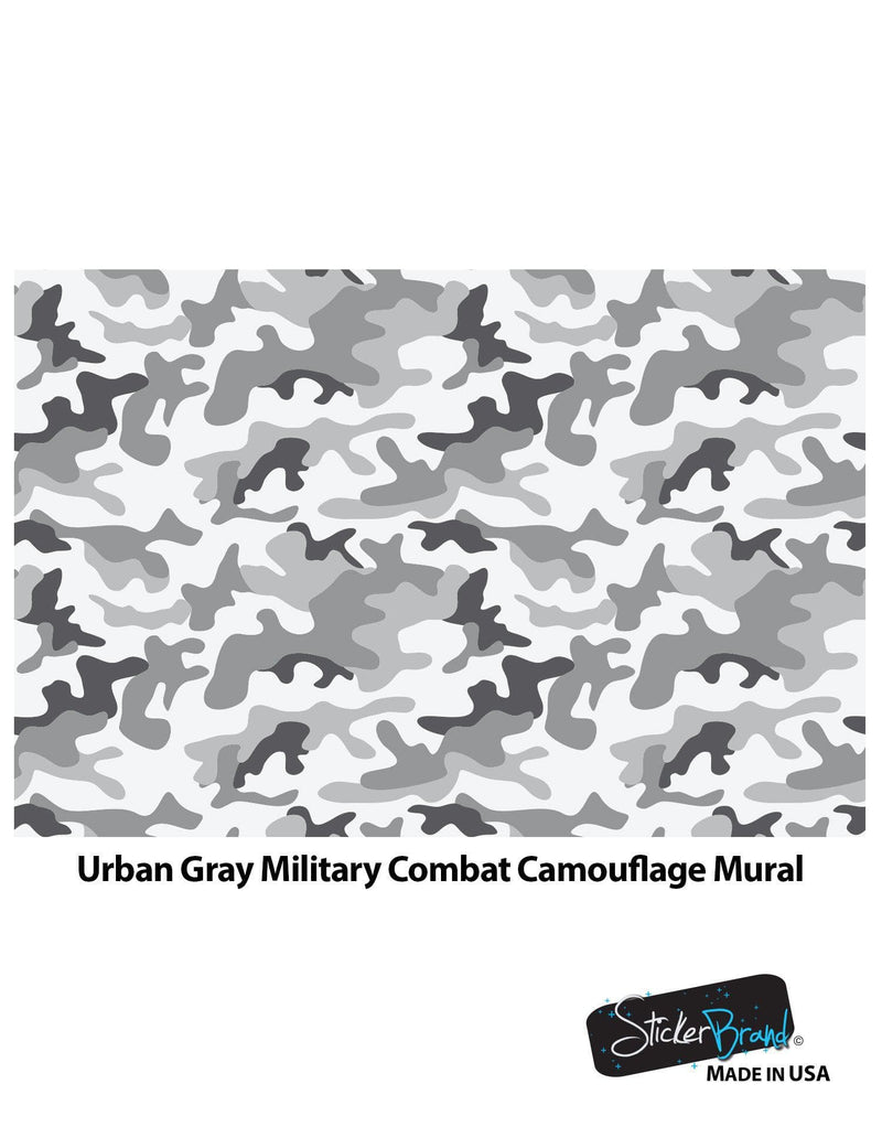 Urban Gray Military Combat Camo Camouflage Wall Mural