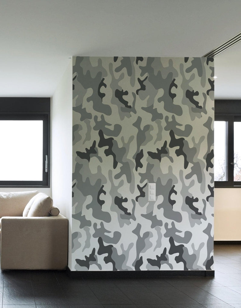 Urban Gray Military Combat Camo Camouflage Wall Mural