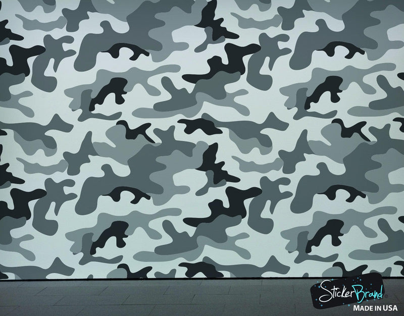 Urban Gray Military Combat Camo Camouflage Wall Mural