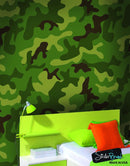 Woodland Green Military Combat Camo Camouflage Wall Mural