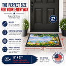 Beach Resort view from the condo Doormat Indoor Outdoor 18H X 27W Front Door Mat Rugs for Entryway, Non Slip Washable