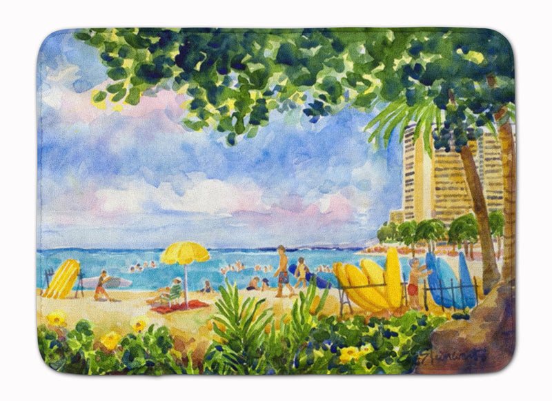 Beach Resort view from the condo Machine Washable Memory Foam Mat 6065RUG