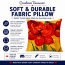 Flower - Amaryllis Decorative Throw Pillow 14x14 Indoor Outdoor Accent Cushion, Fabric Cover with Insert for Sofa, Bed, Porch & Living Room