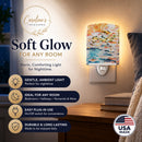 Harbour Ceramic Night Light Compact, UL-Certified, Ideal for Bedroom, Bathroom, Nursery, Hallway, Kitchen, 6x4x3, Multicolor