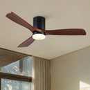 Low Profile Flush Mount Intergrated LED Ceiling Fan With Light And Silent Reversible Motor by HouseOfZazla