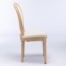 French Style Solid Wood Frame Antique Painting Fabric Back Dining Chair (Set of 2) by HouseOfZazla