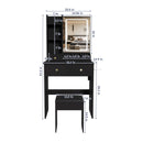 Modern Small Vanity Desk With 3 LED Lighting Modes, 3 Drawers by HouseOfZazla