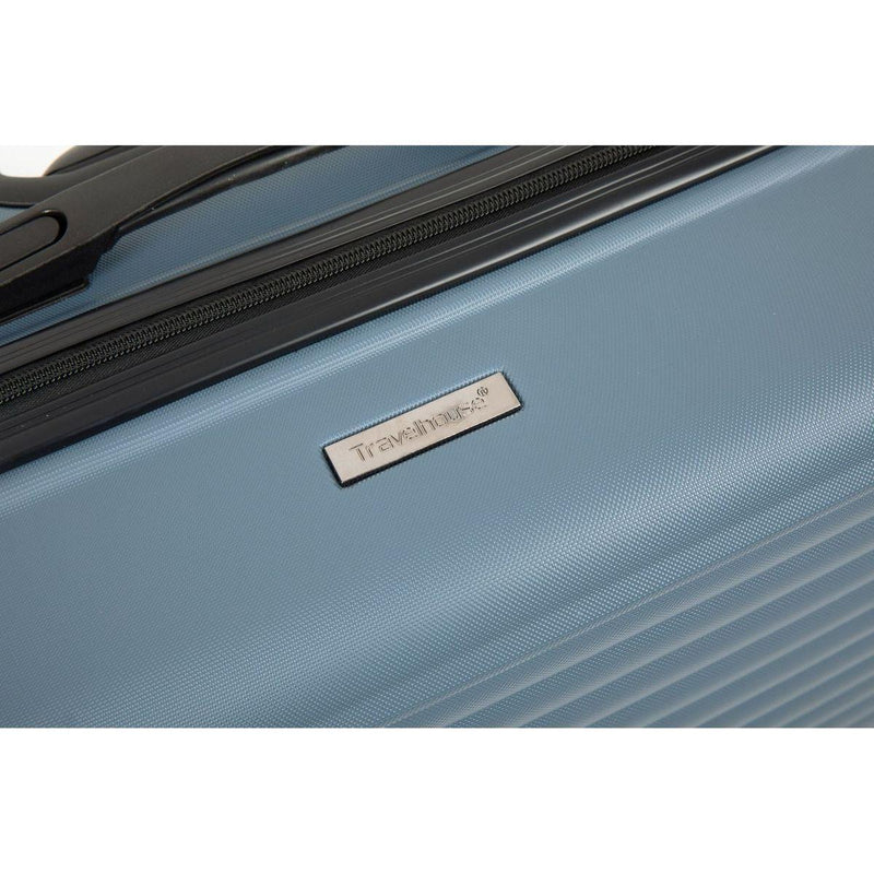 3 Piece Luggage Sets ABS Lightweight Suitcase with Two Hooks, Spinner Wheels, TSA Lock, (20/24/28) Blue