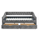 Upholstered Tufted Daybed With Drawers, Waved Arms by Unique Piece Furniture