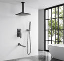 Matte Shower System with Tub Spout and 10 Inch Shower Head