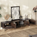 78" TV Stand With Storage Cabinets For Living Room - Walnut by HouseOfZazla