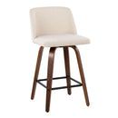Toriano - Mid Century Modern Fixed Height Counter Stool & Square Footrest (Set of 2) by Unique Piece Furniture