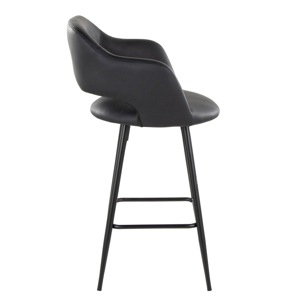 Margarite - Contemporary Fixed Height Counter Stool With Square Footrest (Set of 2), photo 10 of 20