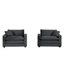 Modern Classic Fabric Single Chair Deep Seat Sofa With Pillow