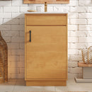 Bathroom Vanity With Sink, Freestanding Single Cabinet With Soft Closing Door And Adjustable Shelf - Natural Wood by Unique Piece Furniture